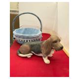 Basket and Dog Statue