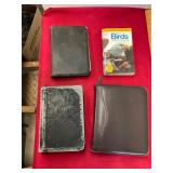3 Books & Leather Binder Cover