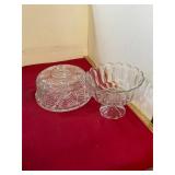 Glass Cake Plate and Dish