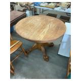Round Clawfoot Oak Table
