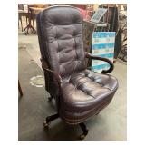 Leather rolling desk chair