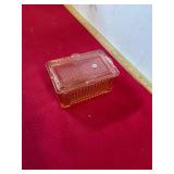 Pink Depression Glass Refrigerator Dish
