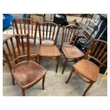 5 Antique Wooden Chairs