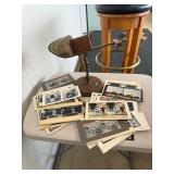 Antique Stereo Scope and Pictures