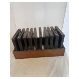 Lot of 10 Wooden Glass Plate Holder