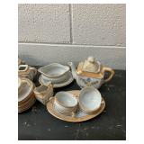 Antique Small Porcelain Childs Luster Tea Set