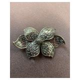 Sterling Flower Brooch