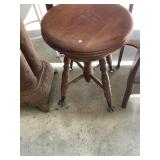 Antique Glass Foot Piano Stool