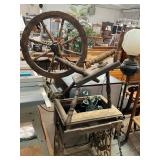 Antique Sewing Machine & Antique Spinning Wheel