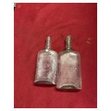 2 Antique Baltimore Flasks Bee Brand