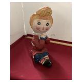 Vintage Flag Holder Raggedy Doll Statue
