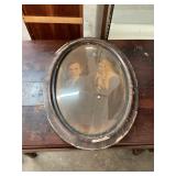 Antique Oval Picture Frame Bubble Glass