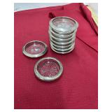 9 Silver Plate Ring Glass Coaster