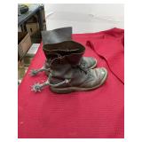 Antique Leather Riding Boots with Spurs