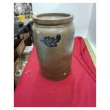 Antique Stoneware Crock Cobalt Flowers