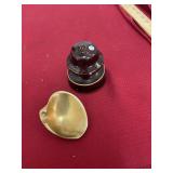 Vintage Electrical Insulator & Gold Oyster Shell
