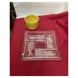 Glass Platter & McCoy Planter