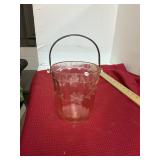 Pink Depression Glass Bucket