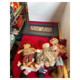 7 Raggedy Ann Folk Art Style  Dolls