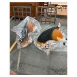 Beagles Head in Ground Statues