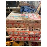 2 Vintage Ride-It Erector Kits and Box with Parts