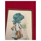 Oil on Canvas Child w/ Flower Signed Painting