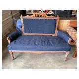 Blue Upholstery Victorian Setee 59"X26"