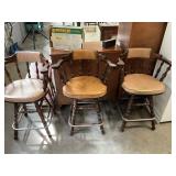 3 Leather Bar Stools