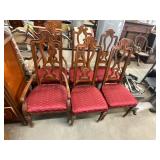 6 Red Upholstered Chairs