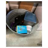 Wash Bucket and Assorted Garage Lot