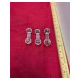 Three Antique Crystal Knife Rests