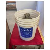 Bucket of Ratchet Strap, Rope, & Misc. Items