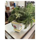 Ceramic Planter with Faux Plant