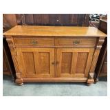 Antique Oak Sideboard 57"X21"X39"
