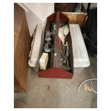 Tray of Tools & Box with Bungie Cords & Rope