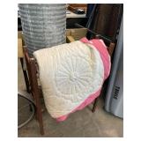 Vintage Quilt Rack & Handmade Quilt