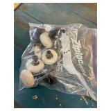 Misc. Bag of Porcelain Knobs & Antique Stand