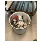 Bucket of Antique Bottles & Cans