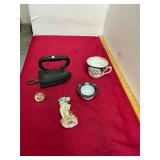 Antique Cast Iron & Porcelain Figurines