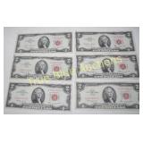 Rare Collection of Vintage $2 Bills - 1953 and 197