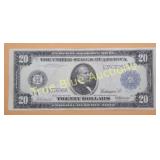 Rare 1914 $20 Federal Reserve Note - A Collector