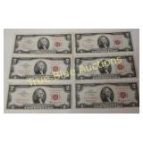 Rare Collection of Vintage $2 Bills - 1953 and 197