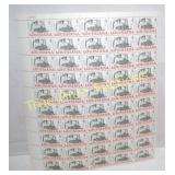 Vintage Louisiana Steamboat Stamp Sheet - A Collec