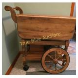 Wooden Folding Cart with Wheels