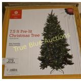 7.5-Foot Pre-Lit Artificial Christmas Tree