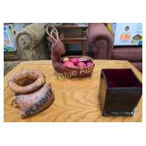 Woven Reindeer Basket and Decorative Items