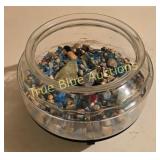 Decorative Glass Bowl with Pebbles
