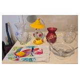 Decorative Vases and Glassware with Towels