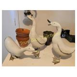 Trio of Metal Duck Garden Decorations