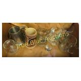 Diverse Collection of Vintage Glassware and Beer M